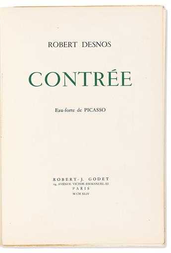 Desnos, Robert (1900-1945) & Pablo Picasso (1881-1973) Contrée.